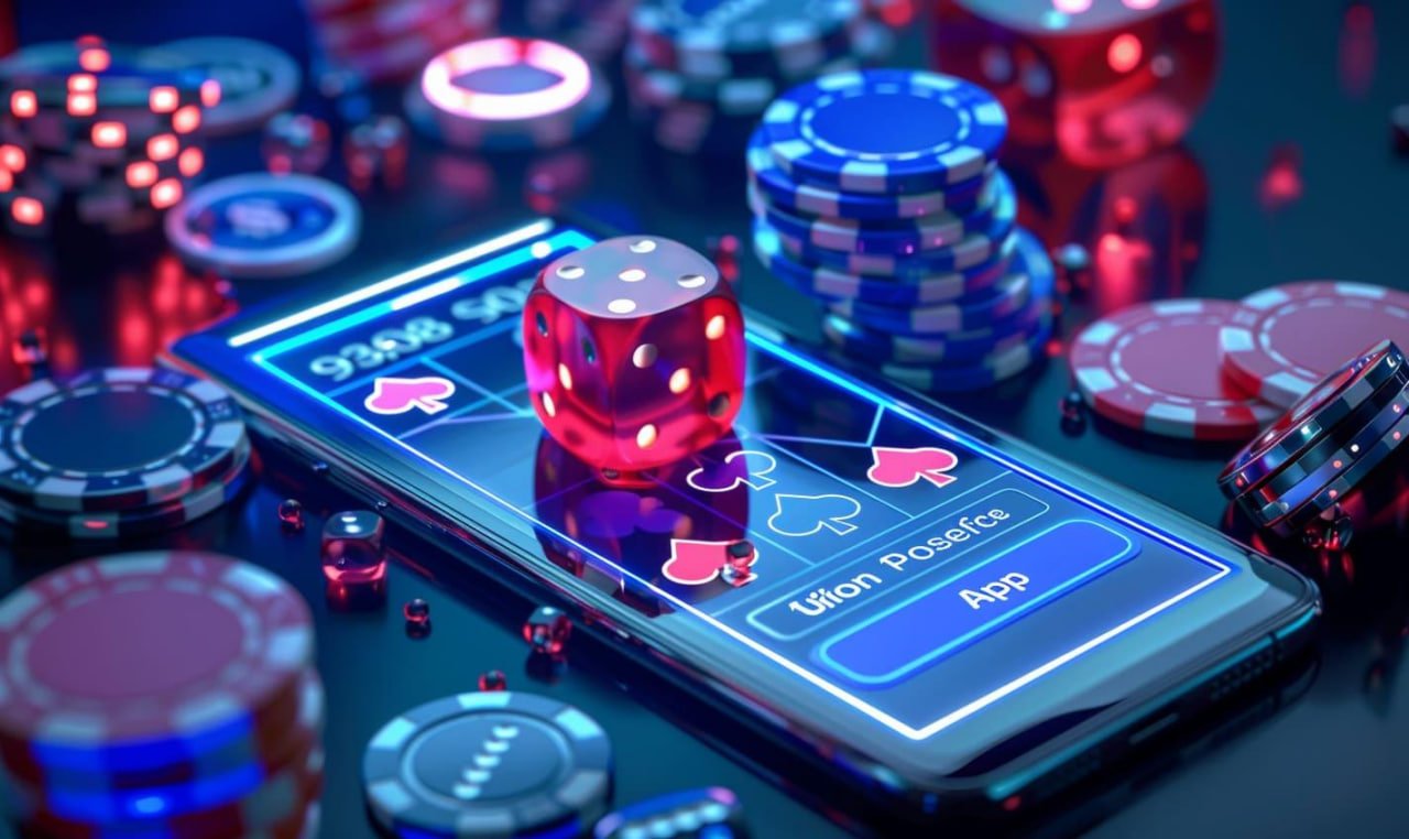 Visual dinamis slot online luck77 dengan tema esport merah